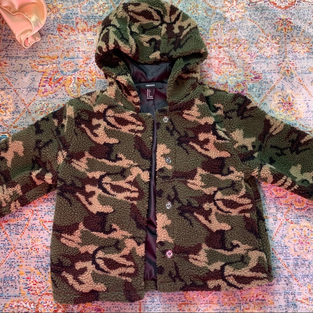 Forever 21 Camo Teddy Jacket